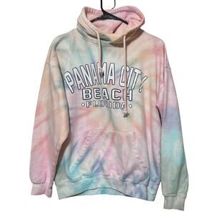 Panama City Beach FLORIDA Pullover Hoodie Tie Dye Womens M colorful pastel